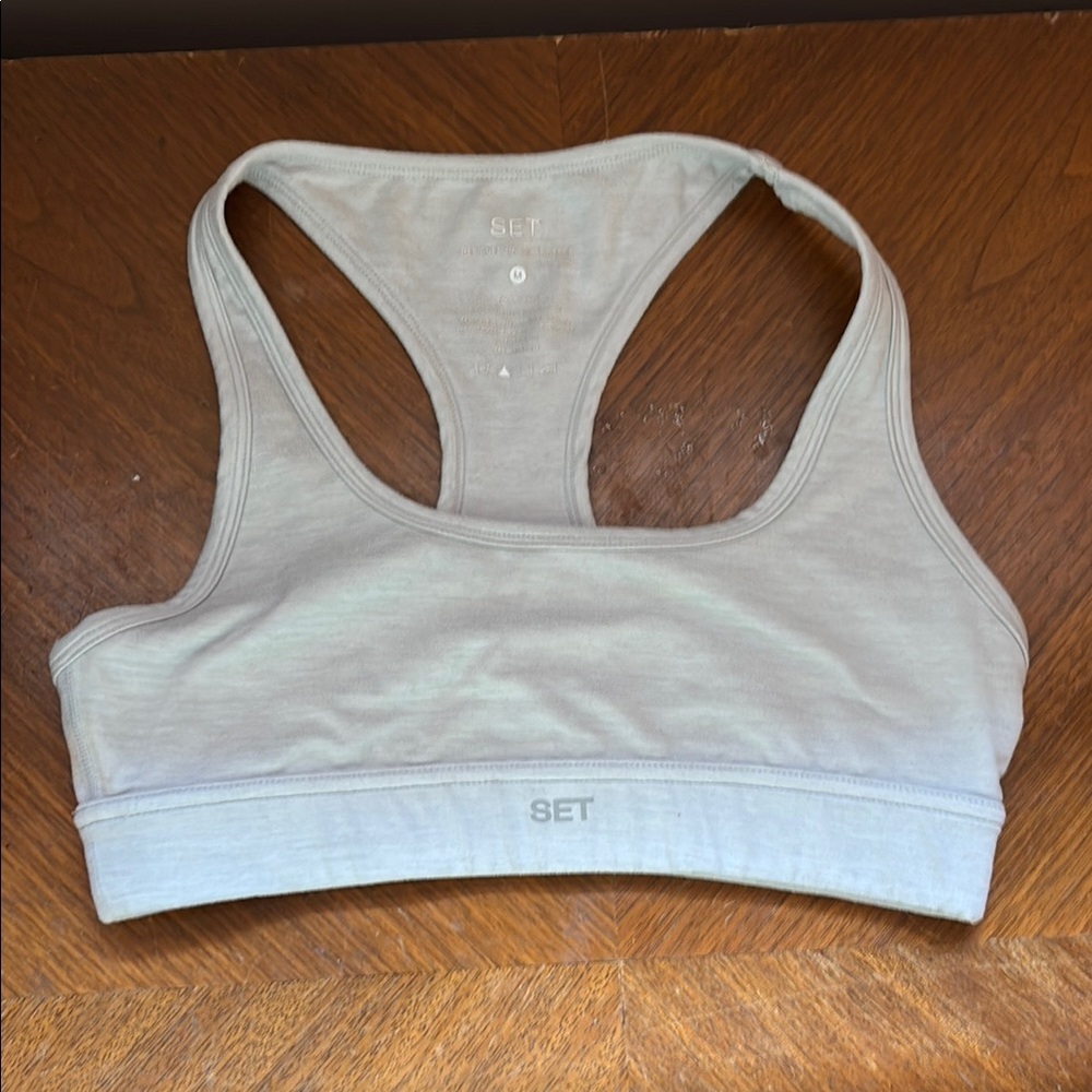 SET Active Gray Sports Bra Seamless Design
